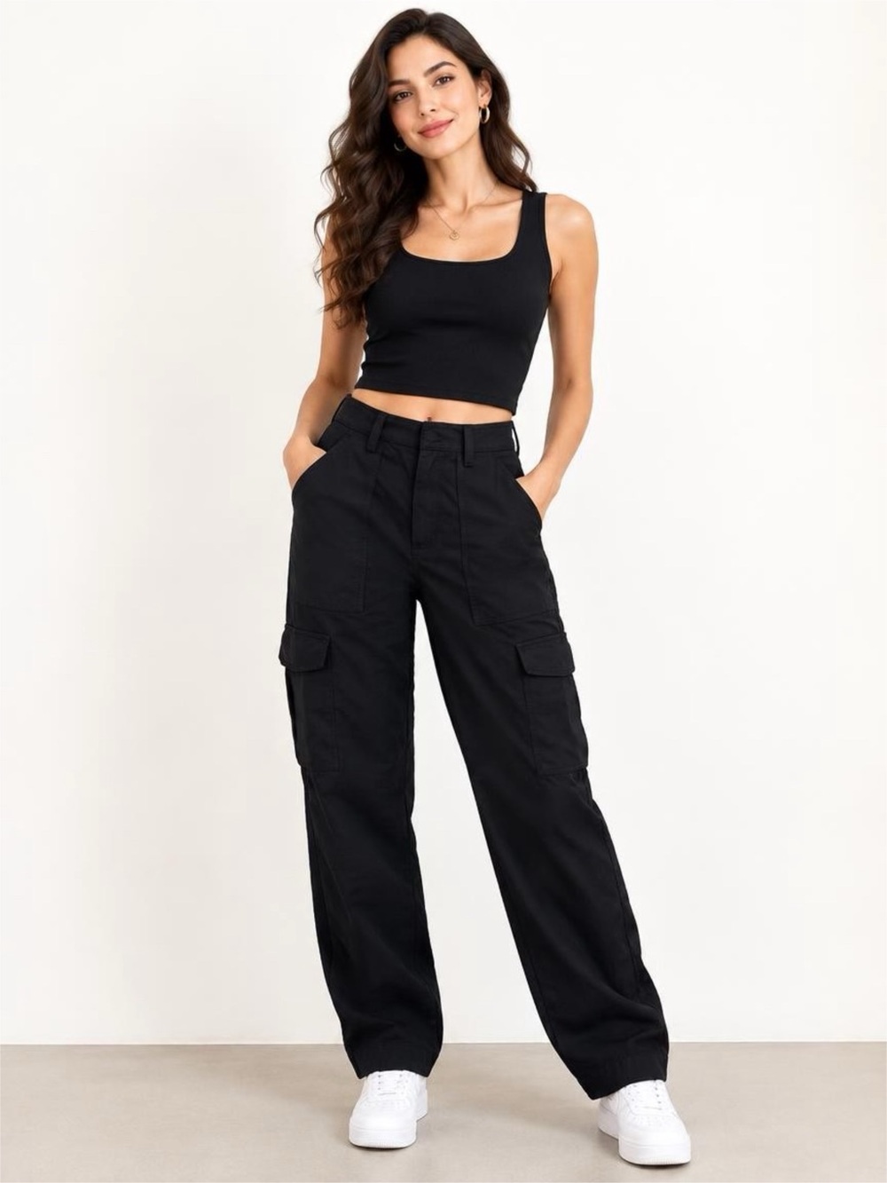 Banana Republic Black Cargo Pants - Slim Utility Design